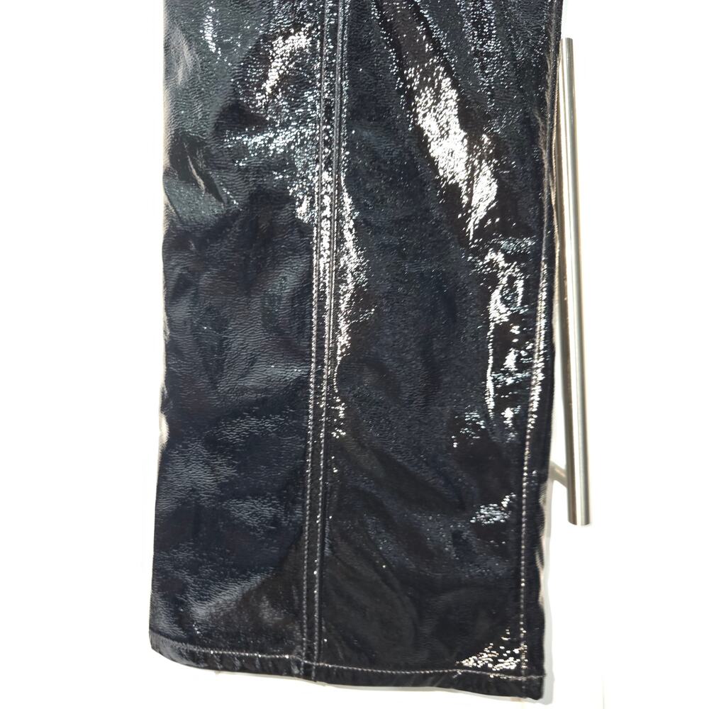 Good American “Good Straight” Black Patent Faux-Leather Pants – Size 18 - Picture 8 of 16